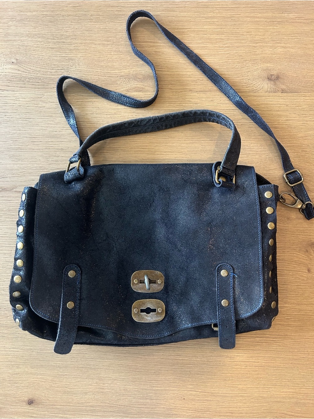 Merci Marie Suede Satchel Made in Italy - Picture 4 of 15